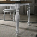 Set da pranzo Salines da 7 pezzi, bianco rustico e rovere
