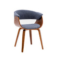 Sedia da pranzo Merin in tessuto con gambe in legno