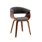 Sedia da pranzo Merin in tessuto con gambe in legno