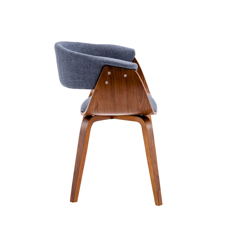 Sedia da pranzo Merin in tessuto con gambe in legno