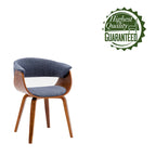 Sedia da pranzo Merin in tessuto con gambe in legno