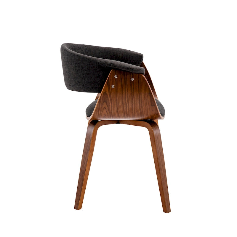 Sedia da pranzo Merin in tessuto con gambe in legno