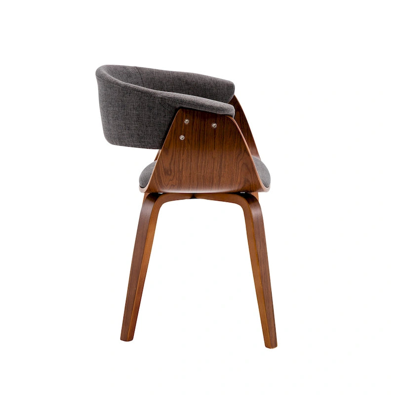 Sedia da pranzo Merin in tessuto con gambe in legno