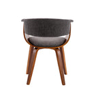 Sedia da pranzo Merin in tessuto con gambe in legno