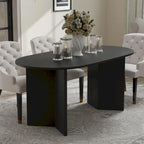 Tavolo da Pranzo Ovale in Legno Massello Stile Nordico - Perfetto per 6 Persone 67 - 67*34*30