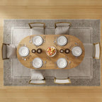 Tavolo da Pranzo Ovale in Legno Massello Stile Nordico - Perfetto per 6 Persone 67 - 67*34*30