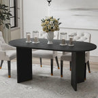 Tavolo da Pranzo Ovale in Legno Massello Stile Nordico - Perfetto per 6 Persone 67 - 67*34*30