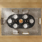 Tavolo da Pranzo Ovale in Legno Massello Stile Nordico - Perfetto per 6 Persone 67 - 67*34*30