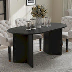Tavolo da Pranzo Ovale in Legno Massello Stile Nordico - Perfetto per 6 Persone 67 - 67*34*30