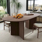 Tavolo da Pranzo Ovale in Legno Massello Stile Nordico - Perfetto per 6 Persone 67 - 67*34*30