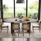 Tavolo da Pranzo Ovale in Legno Massello Stile Nordico - Perfetto per 6 Persone 67 - 67*34*30