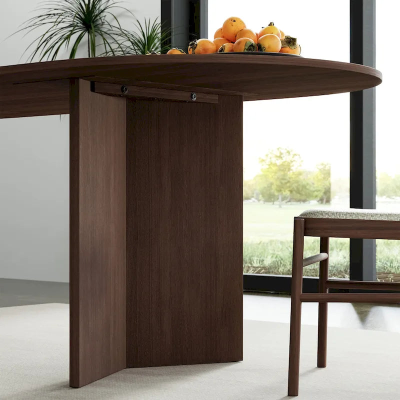 Tavolo da Pranzo Ovale in Legno Massello Stile Nordico - Perfetto per 6 Persone 67 - 67*34*30