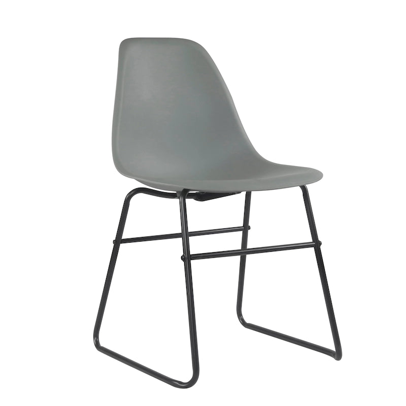 Sedie da pranzo moderne Alivia senza braccioli con gambe in ferro (set da 2)