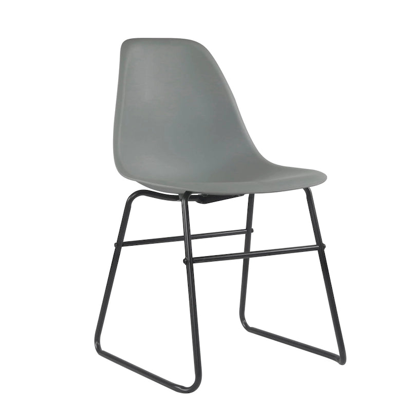 Sedie da pranzo moderne Alivia senza braccioli con gambe in ferro (set da 2)