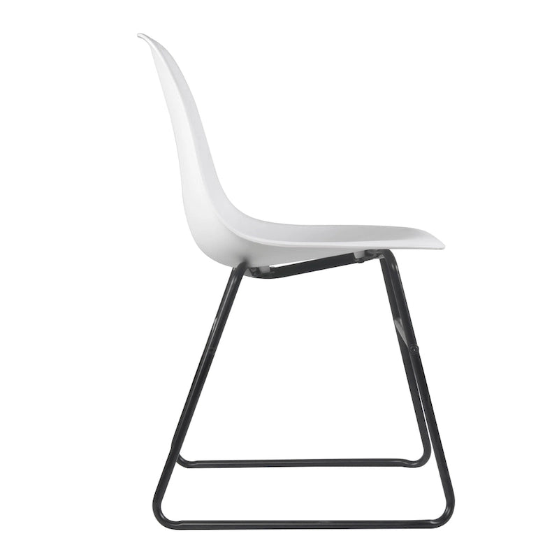 Sedie da pranzo moderne Alivia senza braccioli con gambe in ferro (set da 2)