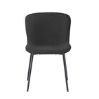 Sedie da pranzo Lance rivestite in tessuto con gambe in acciaio, set da 2