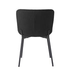 Sedie da pranzo Lance rivestite in tessuto con gambe in acciaio, set da 2