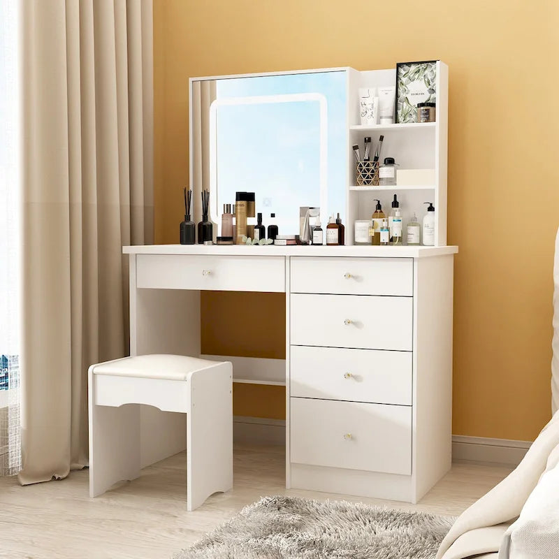 Set Toeletta Trucco con 3 modelli di luce e Sgabello