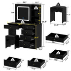 Set Toeletta Trucco con 3 modelli di luce e Sgabello