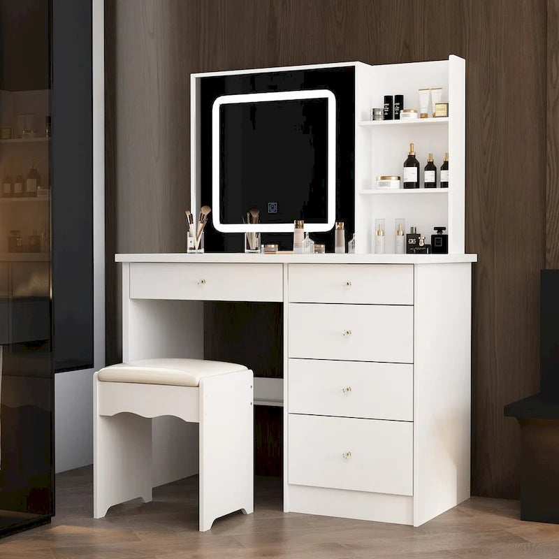 Set Toeletta Trucco con 3 modelli di luce e Sgabello