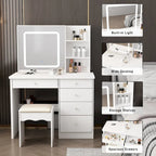 Set Toeletta Trucco con 3 modelli di luce e Sgabello