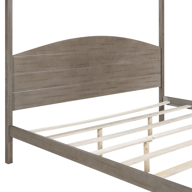 Letto a piattaforma a baldacchino King Size con testiera e gambe di supporto