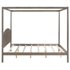 Letto a piattaforma a baldacchino King Size con testiera e gambe di supporto