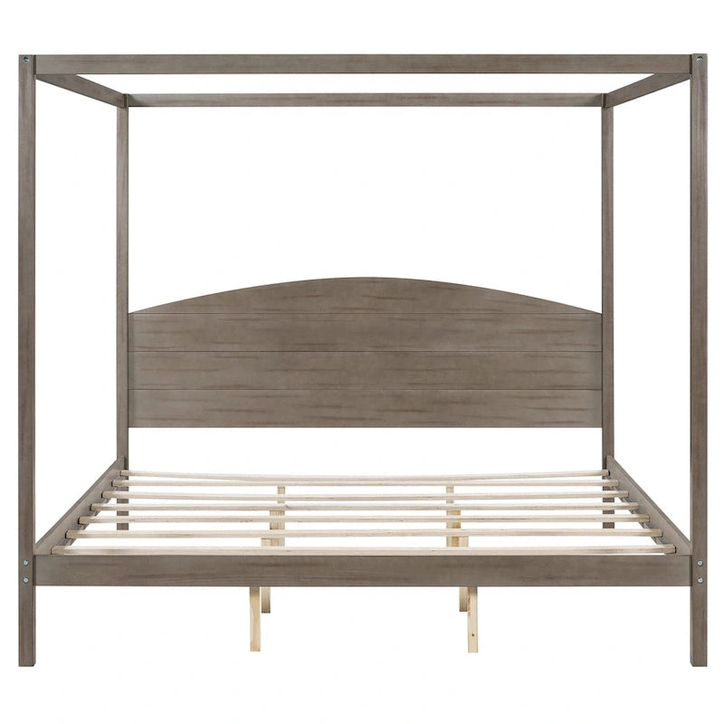 Letto a piattaforma a baldacchino King Size con testiera e gambe di supporto