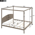 Letto a piattaforma a baldacchino King Size con testiera e gambe di supporto