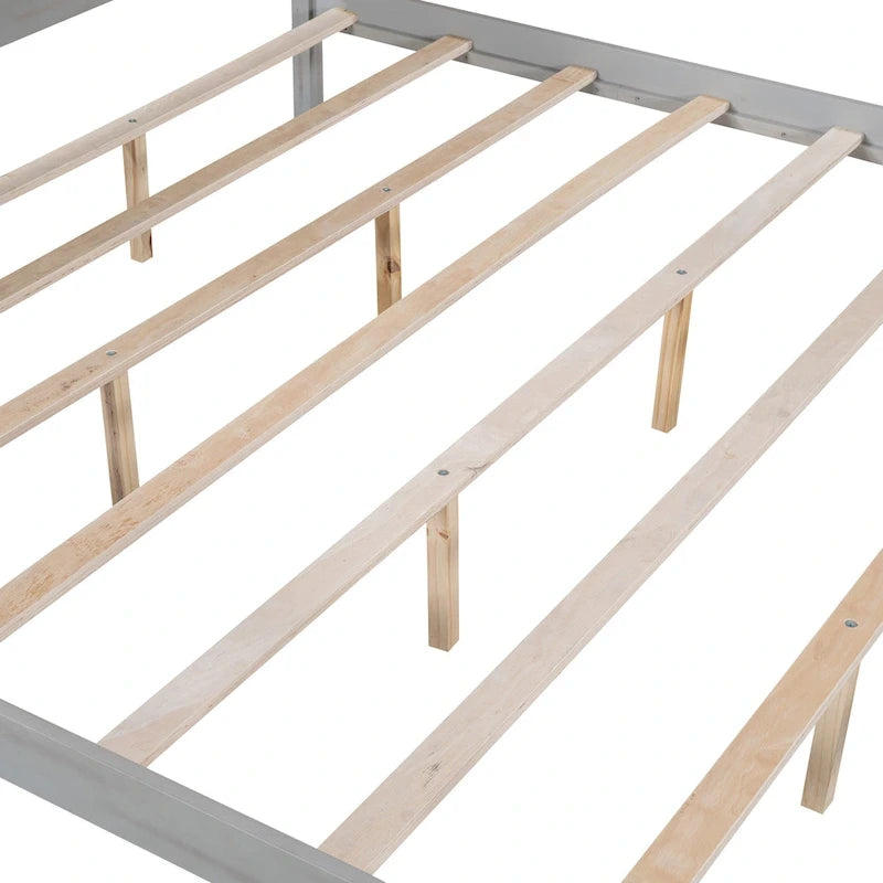 Letto a piattaforma a baldacchino King Size con testiera e gambe di supporto
