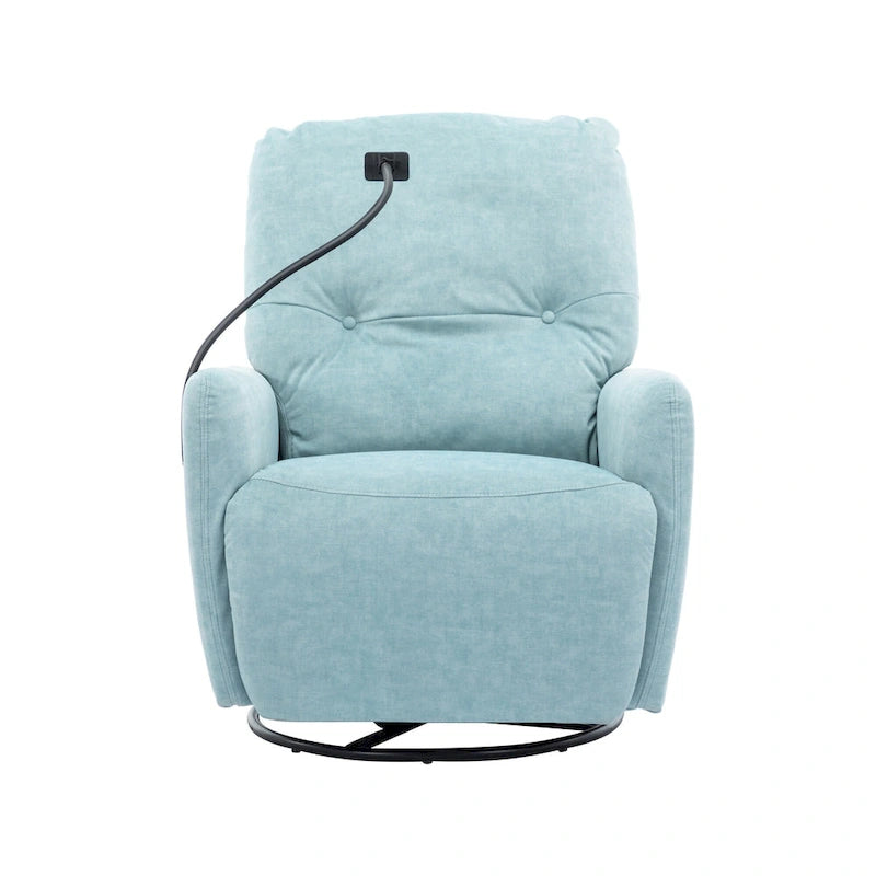 Poltrona reclinabile elettrica girevole a 270 gradi per Home Theater, divano reclinabile singolo, poltrona a dondolo con supporto per telefono per L