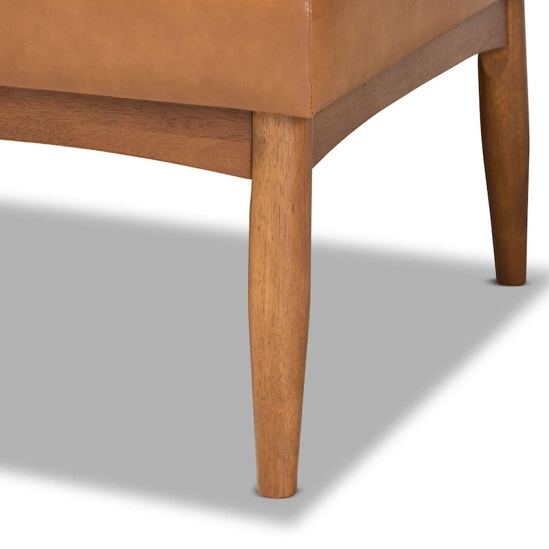 Set Panca ad Angolo da Pranzo Arvid in Similpelle e Legno di Noce, 2 Pezzi