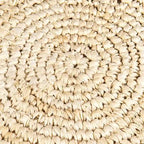 Tavolino d'appoggio ottomano in rafia naturale intessuta a mano