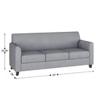 Divano in LeatherSoft con Cornice Cucita a Linee Pulite - 70L x 29P x 32.25A