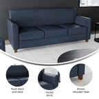 Divano in LeatherSoft con Cornice Cucita a Linee Pulite - 70L x 29P x 32.25A
