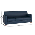 Divano in LeatherSoft con Cornice Cucita a Linee Pulite - 70L x 29P x 32.25A