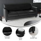 Divano in LeatherSoft con Cornice Cucita a Linee Pulite - 70L x 29P x 32.25A