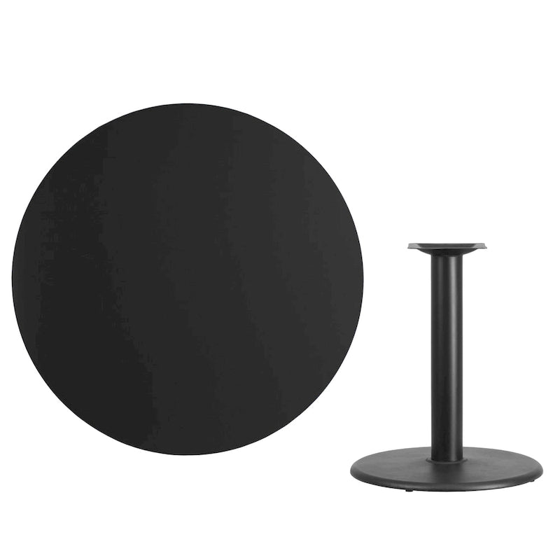 Piano tavolo laminato rotondo da 42 pollici con base rotonda da 24 pollici ad altezza tavolo