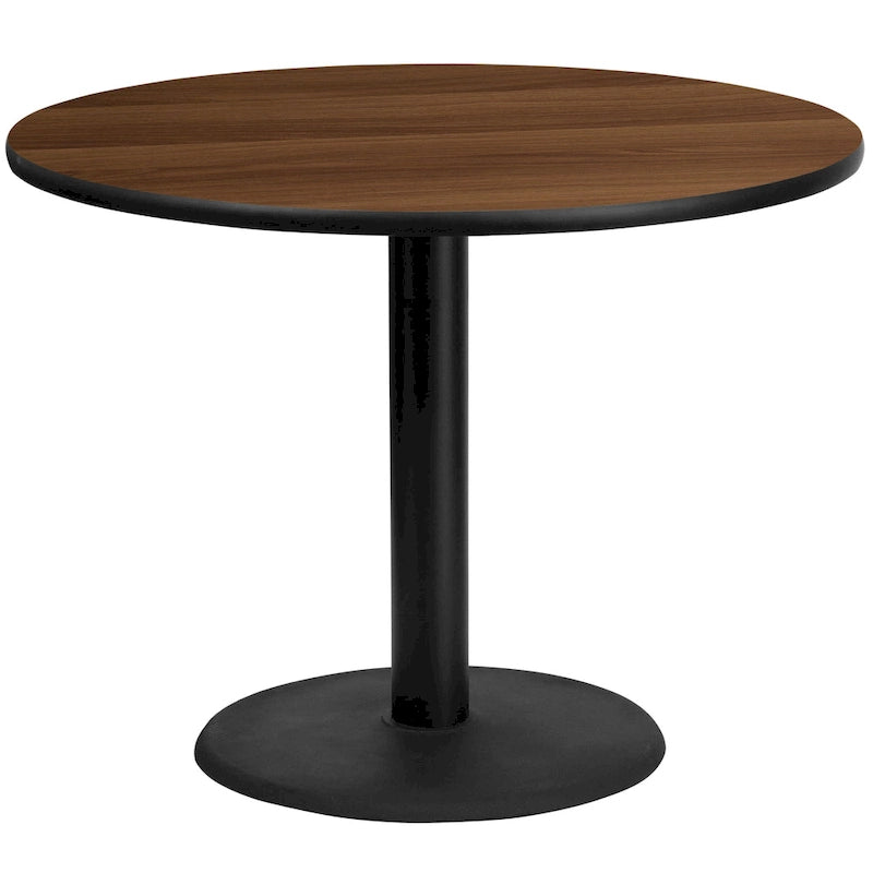 Piano tavolo laminato rotondo da 42 pollici con base rotonda da 24 pollici ad altezza tavolo