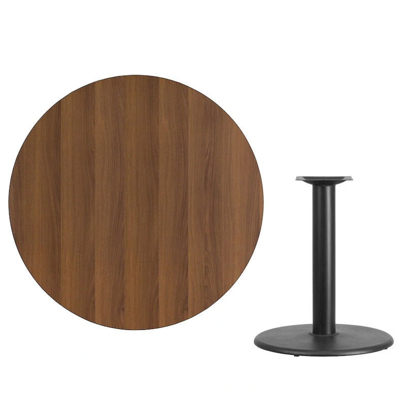 Piano tavolo laminato rotondo da 42 pollici con base rotonda da 24 pollici ad altezza tavolo