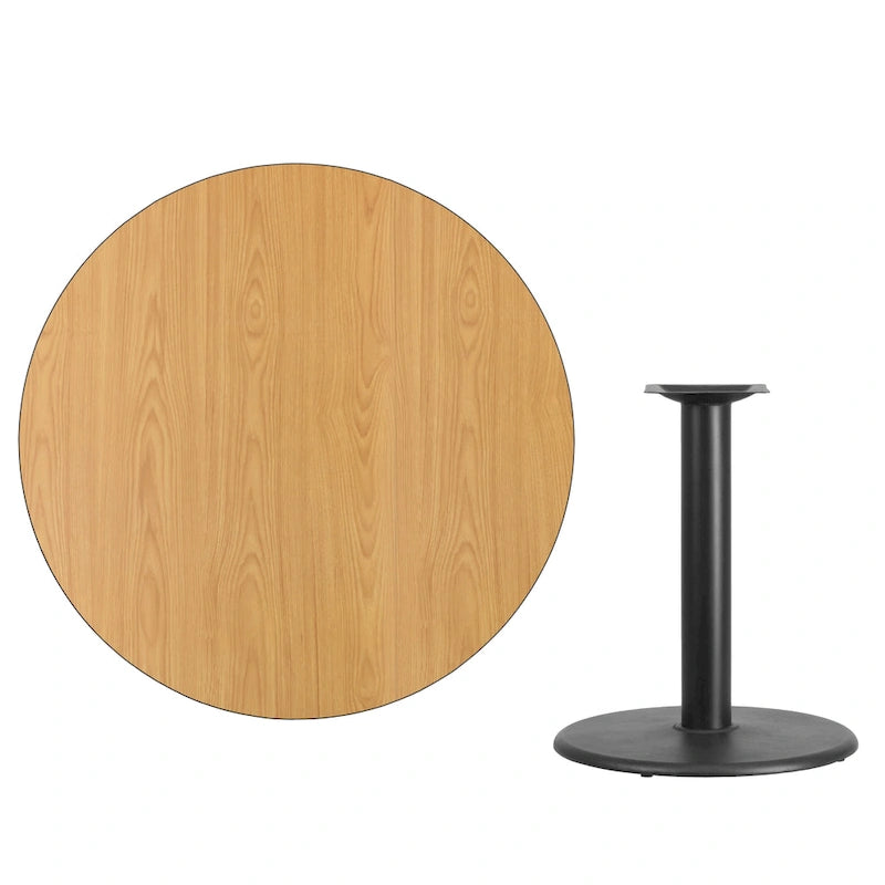 Piano tavolo laminato rotondo da 42 pollici con base rotonda da 24 pollici ad altezza tavolo