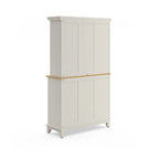 Buffet Off-White con credenza a due ripiani e piano in legno