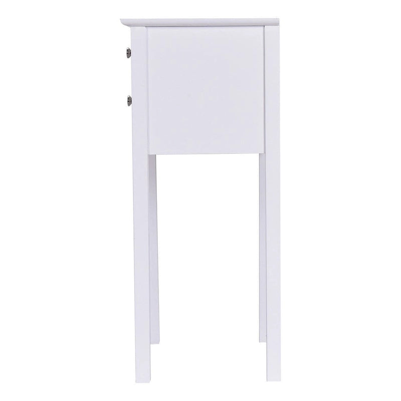 Tavolino d'appoggio con 2 cassetti - Bianco - 16,0 x 13,0 x 30,0 (L x P x A)