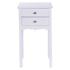 Tavolino d'appoggio con 2 cassetti - Bianco - 16,0 x 13,0 x 30,0 (L x P x A)