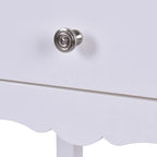 Tavolino d'appoggio con 2 cassetti - Bianco - 16,0 x 13,0 x 30,0 (L x P x A)