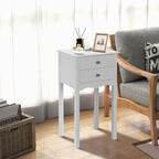 Tavolino d'appoggio con 2 cassetti - Bianco - 16,0 x 13,0 x 30,0 (L x P x A)