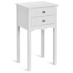 Tavolino d'appoggio con 2 cassetti - Bianco - 16,0 x 13,0 x 30,0 (L x P x A)