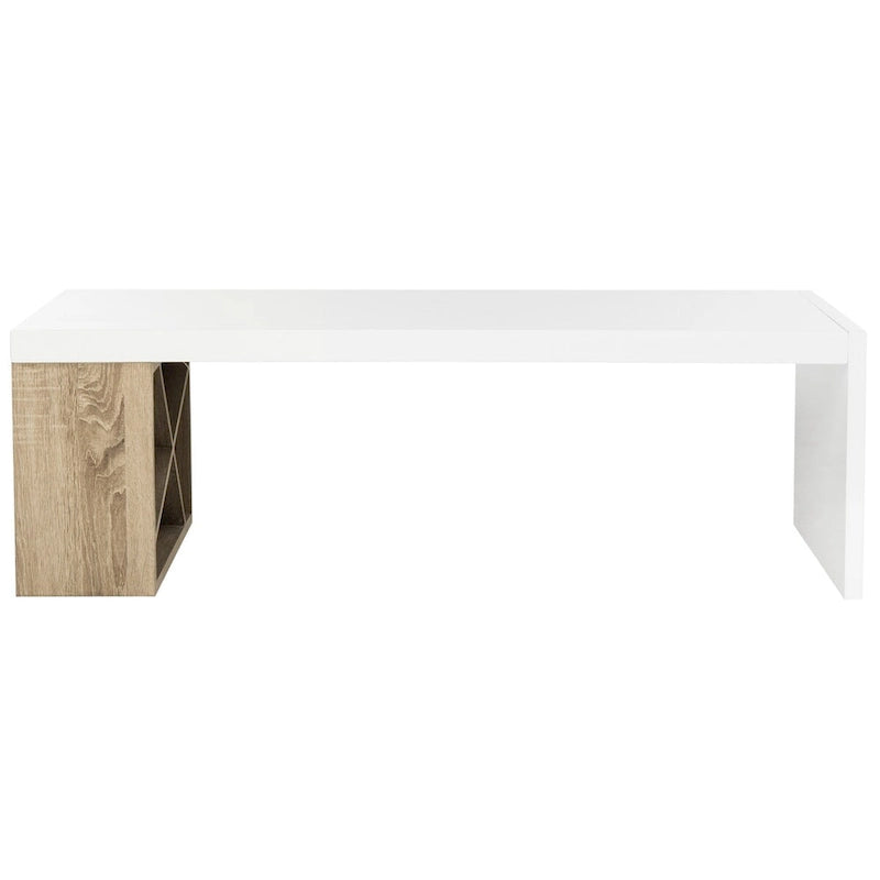 Tavolino da salotto Shelva scandinavo laccato con contenitore laterale - 47,3 x 23,5 x 15 - 47Lx24Px15A