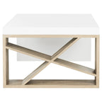 Tavolino da salotto Shelva scandinavo laccato con contenitore laterale - 47,3 x 23,5 x 15 - 47Lx24Px15A