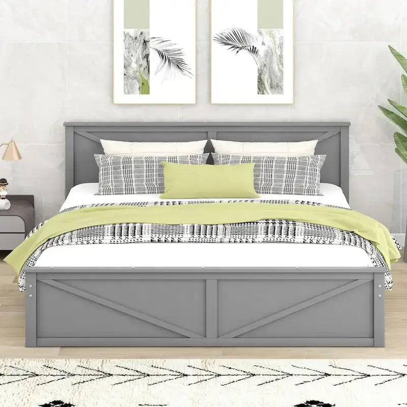 Letto a piattaforma King Size con quattro cassetti portaoggetti e gambe di supporto